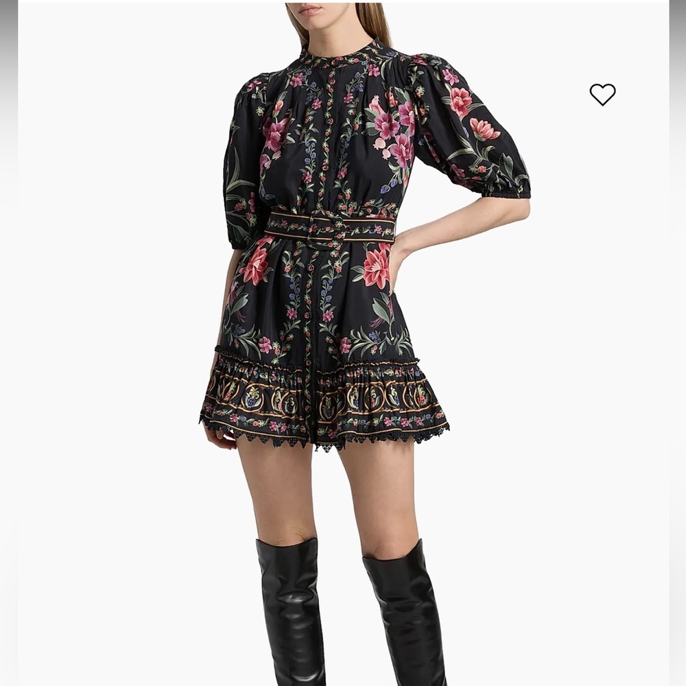 Farm Rio Belle Garden Floral Cotton-Blend Minidress